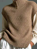 ARIADNE | CAMEL MOCK-NECK VEST