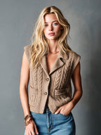 LAVINIA | NOTCHED CABLE VEST