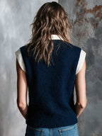 RHEA | NAVY COLOURBLOCK VEST