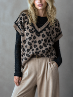 ROWENA | LEOPARD CAP-SLEEVE VEST