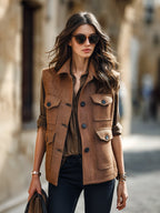 ANNELIESE | BROWN CARGO VEST
