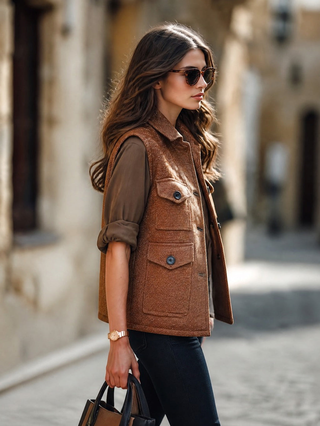 ANNELIESE | BROWN CARGO VEST