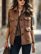 ANNELIESE | BROWN CARGO VEST