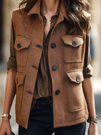 ANNELIESE | BROWN CARGO VEST