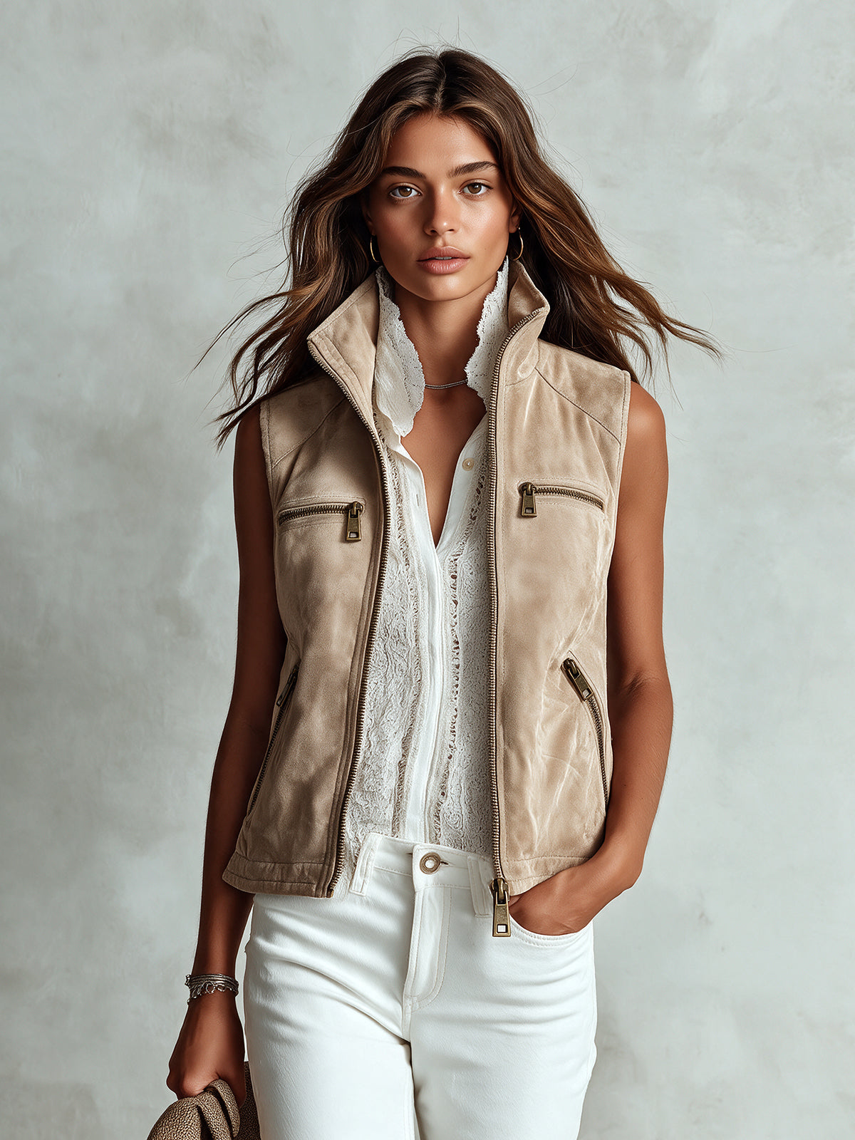 ALBA | BEIGE CARGO VEST