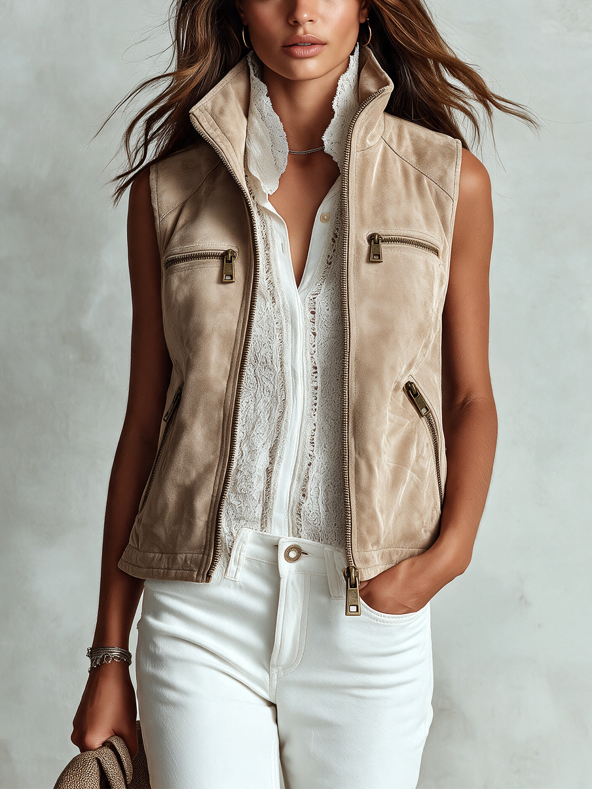 ALBA | BEIGE CARGO VEST