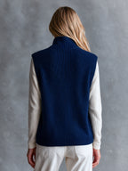 NERISSA | NAVY RIBBED VEST