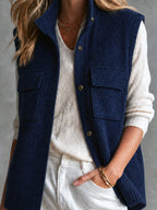 NERISSA | NAVY RIBBED VEST