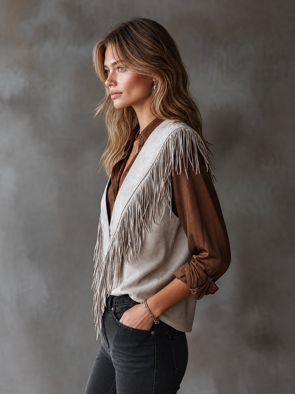 DELIA | SUEDE FRINGE VEST