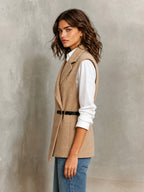 LUCINDA | BELTED WOOL VEST