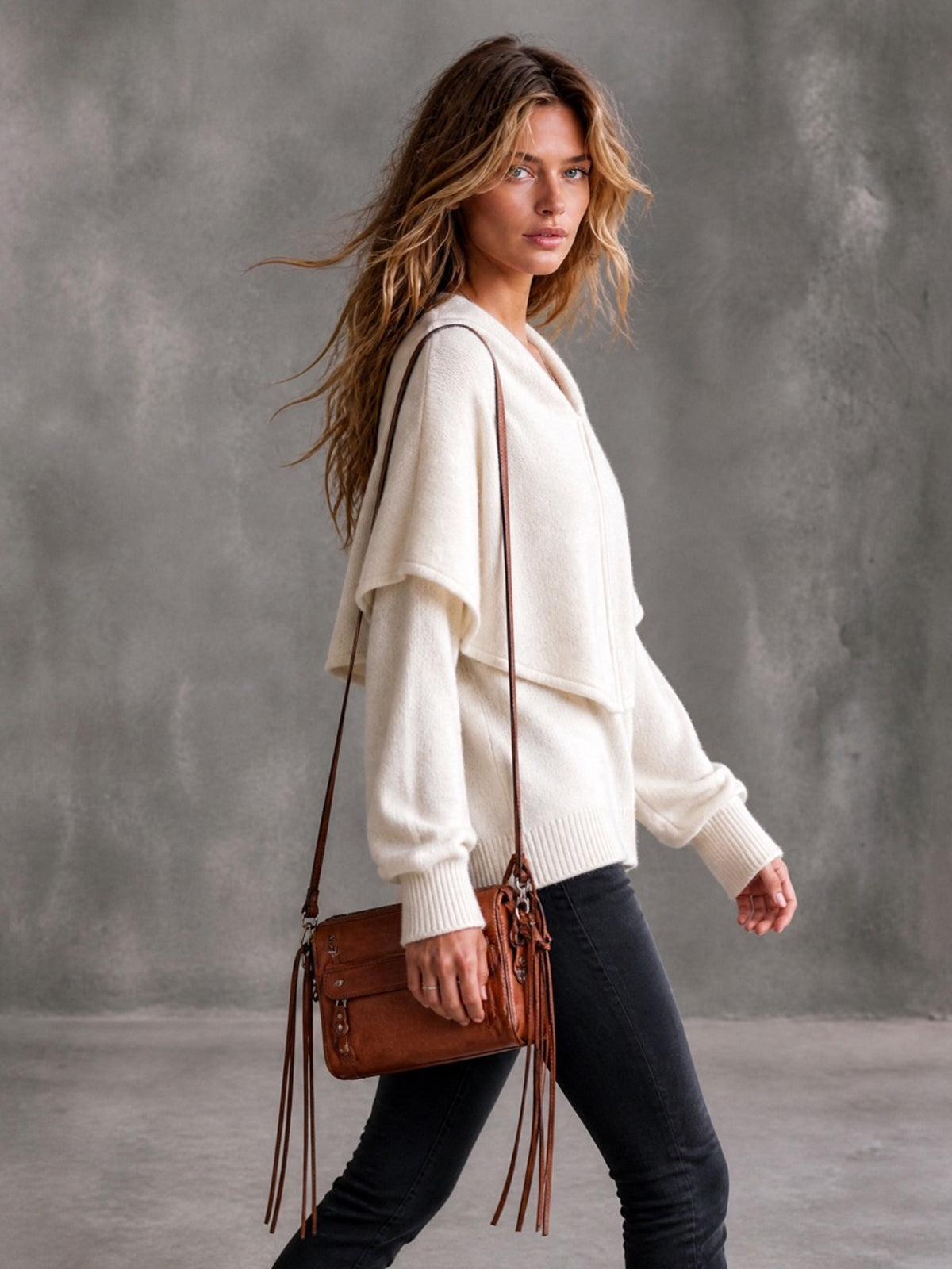 MILLICENT | BEIGE LAPEL SWEATER