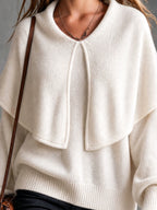 MILLICENT | BEIGE LAPEL SWEATER