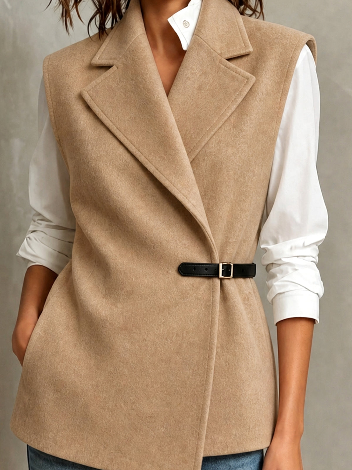 LUCINDA | BELTED WOOL VEST