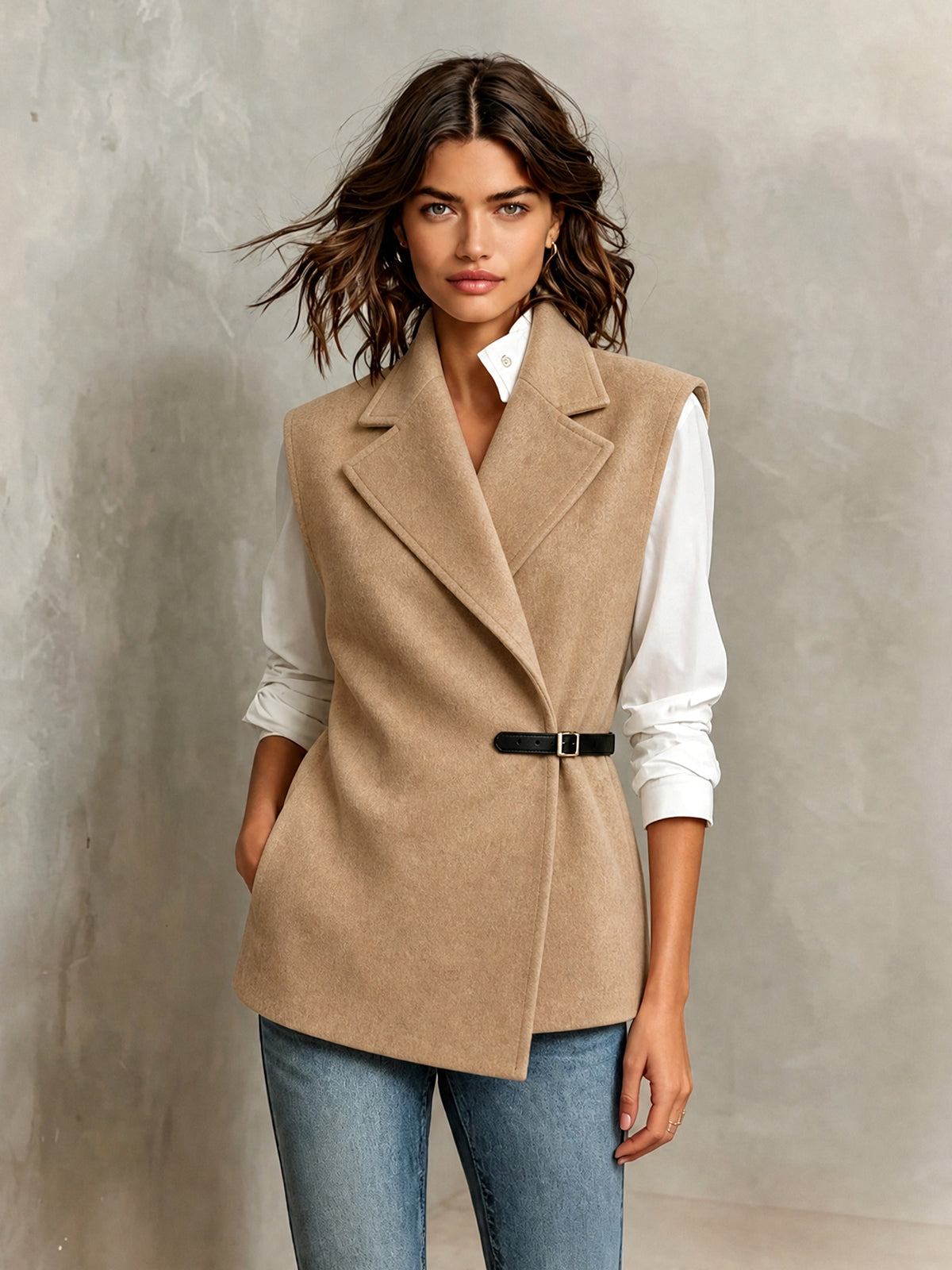 LUCINDA | BELTED WOOL VEST
