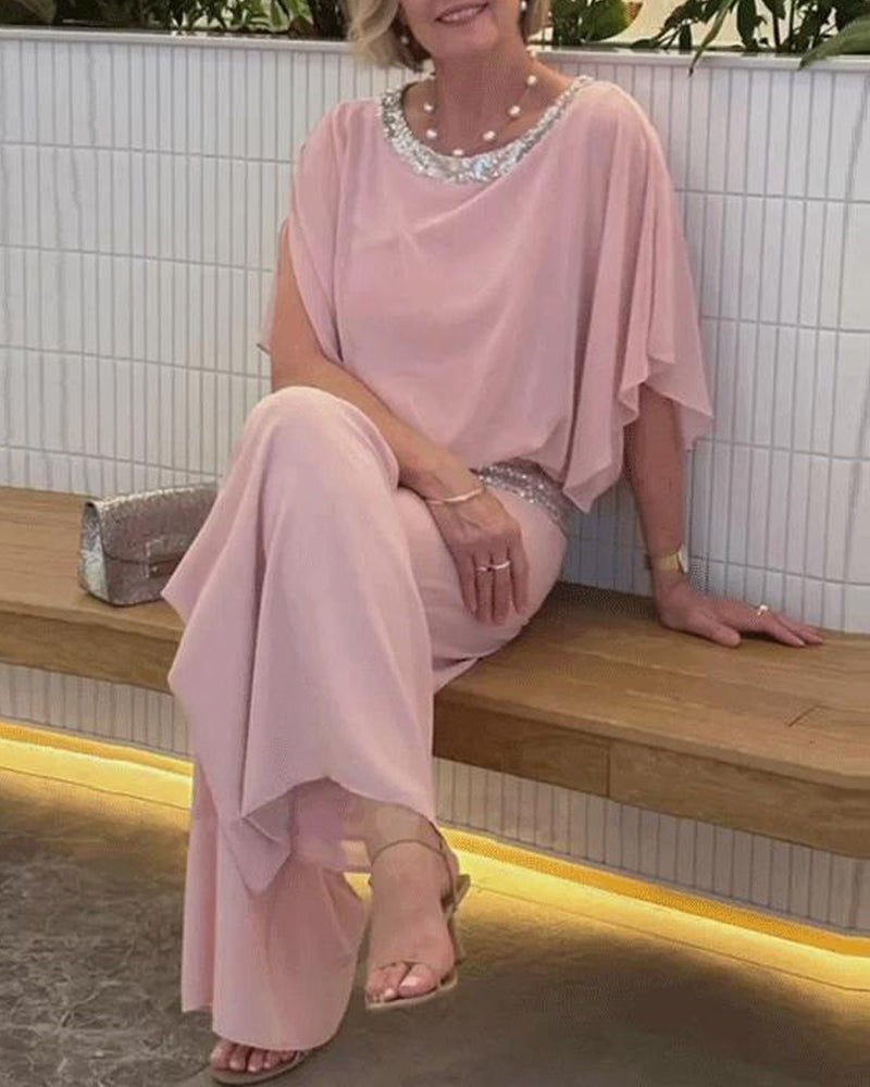 Joie - Elegant and modern women's pink sequin set
