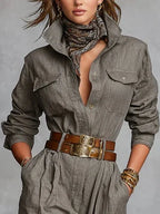Gwenoraé - Elegant Women's Jumpsuit in Cotton and Linen