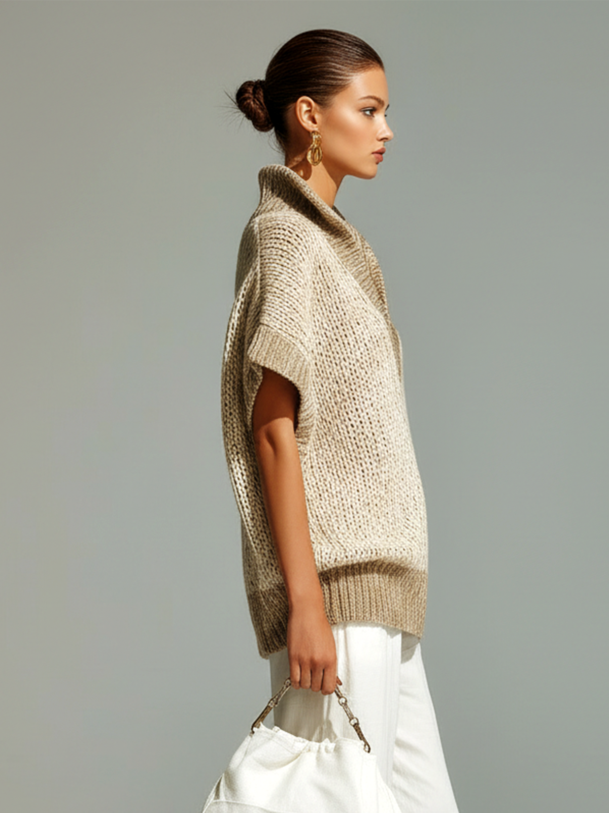 ZENOBIA | BEIGE COLOURBLOCK VEST