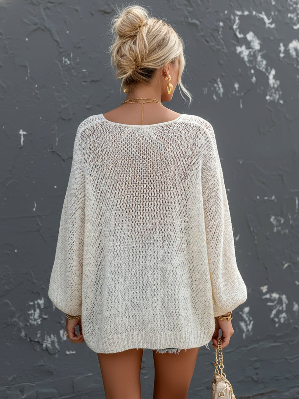 LINNEA | CREAM MESH SWEATER