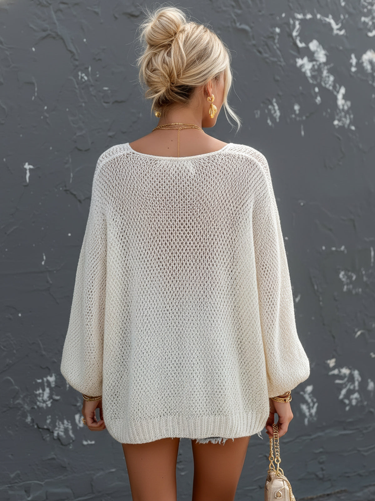 LINNEA | CREAM MESH SWEATER