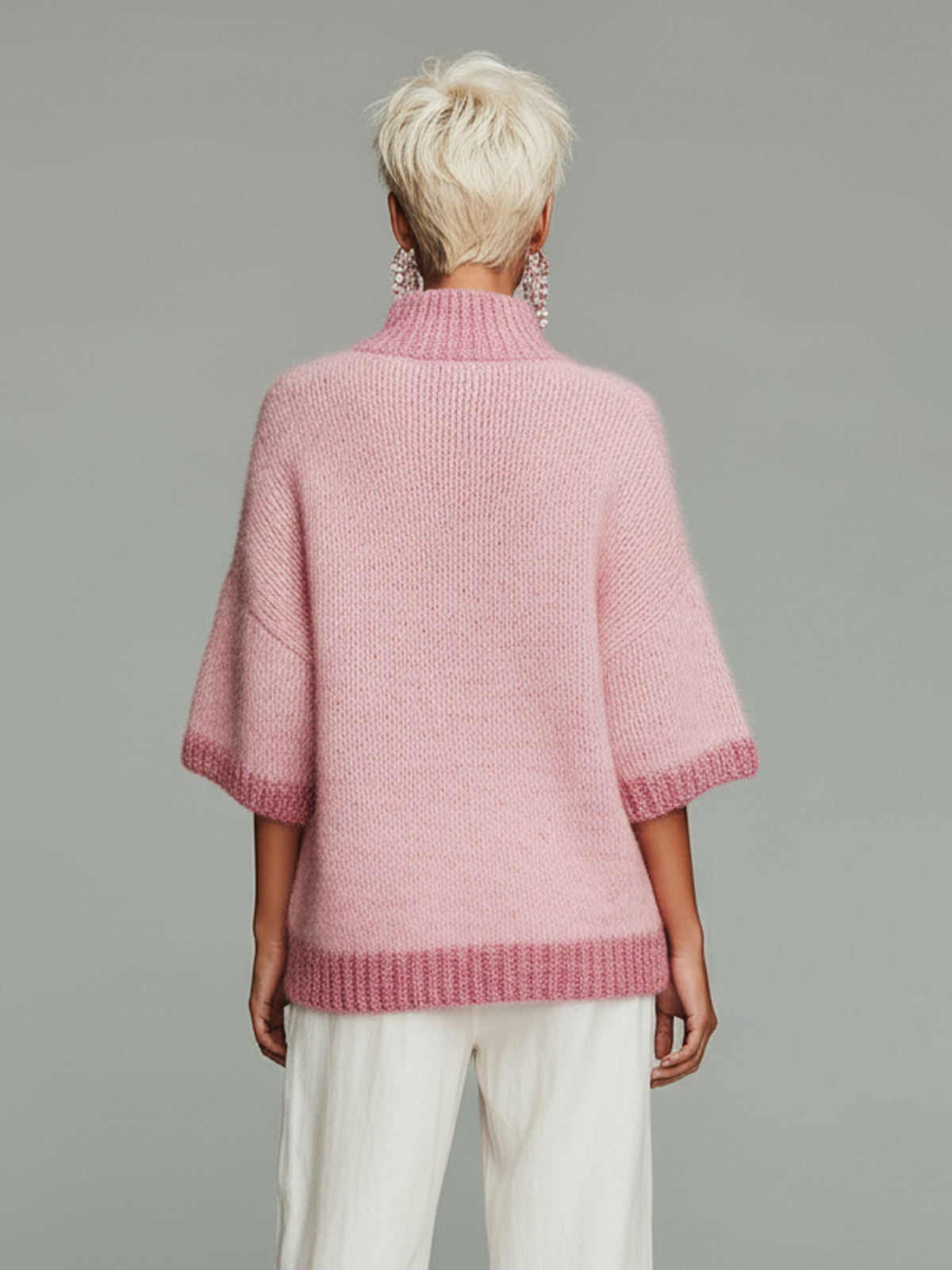 YVETTE | PINK ZIP COLLAR SWEATER