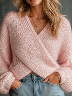 GEORGINA | PINK WRAP SWEATER