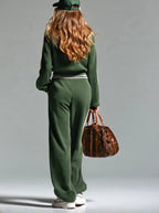 Helivessora - Sport Chic Striped Loose Fit Two-Piece Set