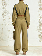 Khaki Contrast Track Set