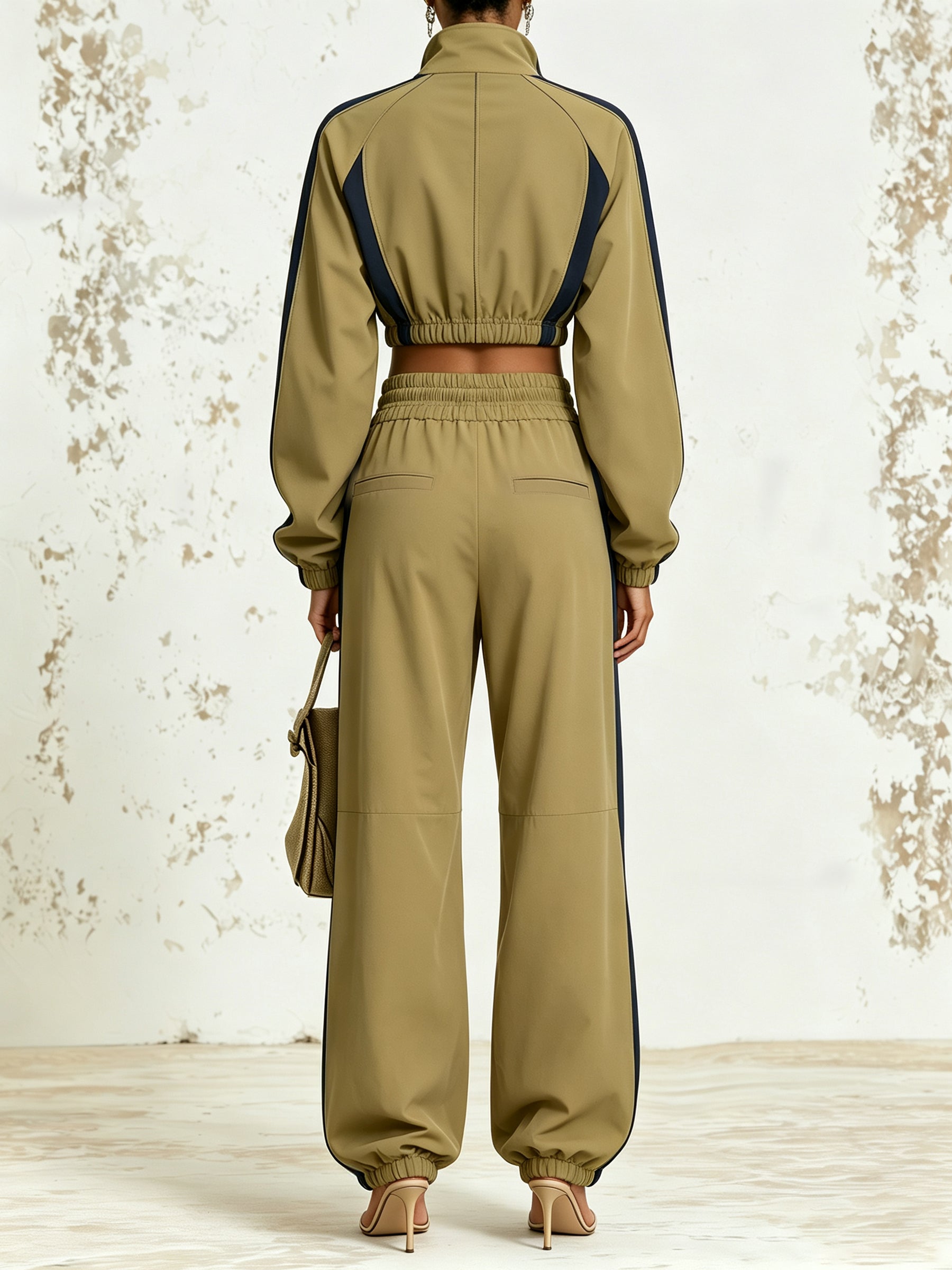 Khaki Contrast Track Set