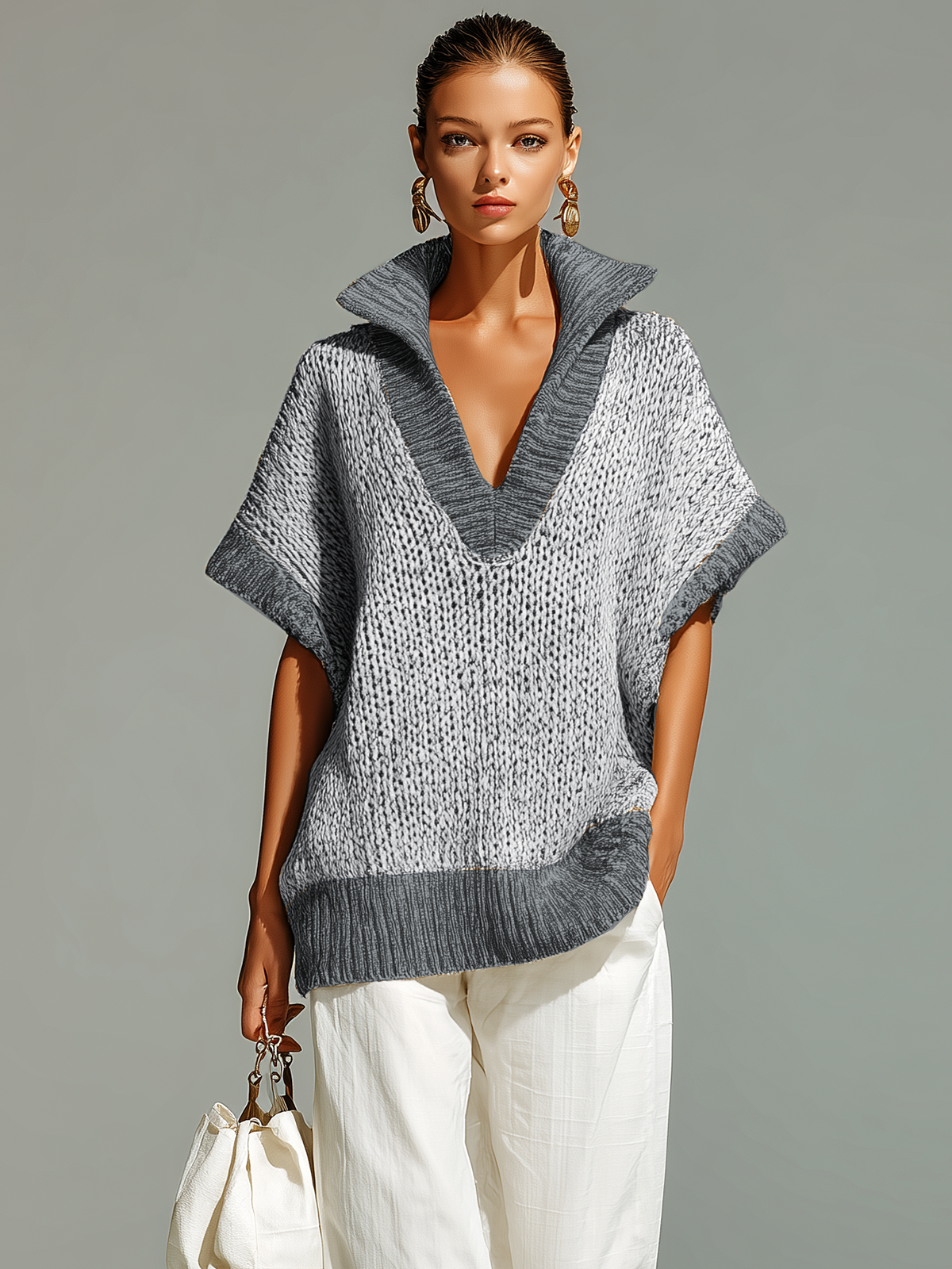 ZENOBIA | BEIGE COLOURBLOCK VEST