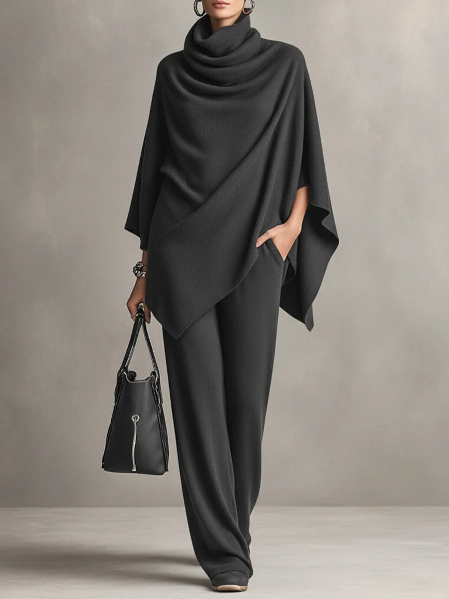 Noraliviennea - Elegant Draped Two-Piece Set