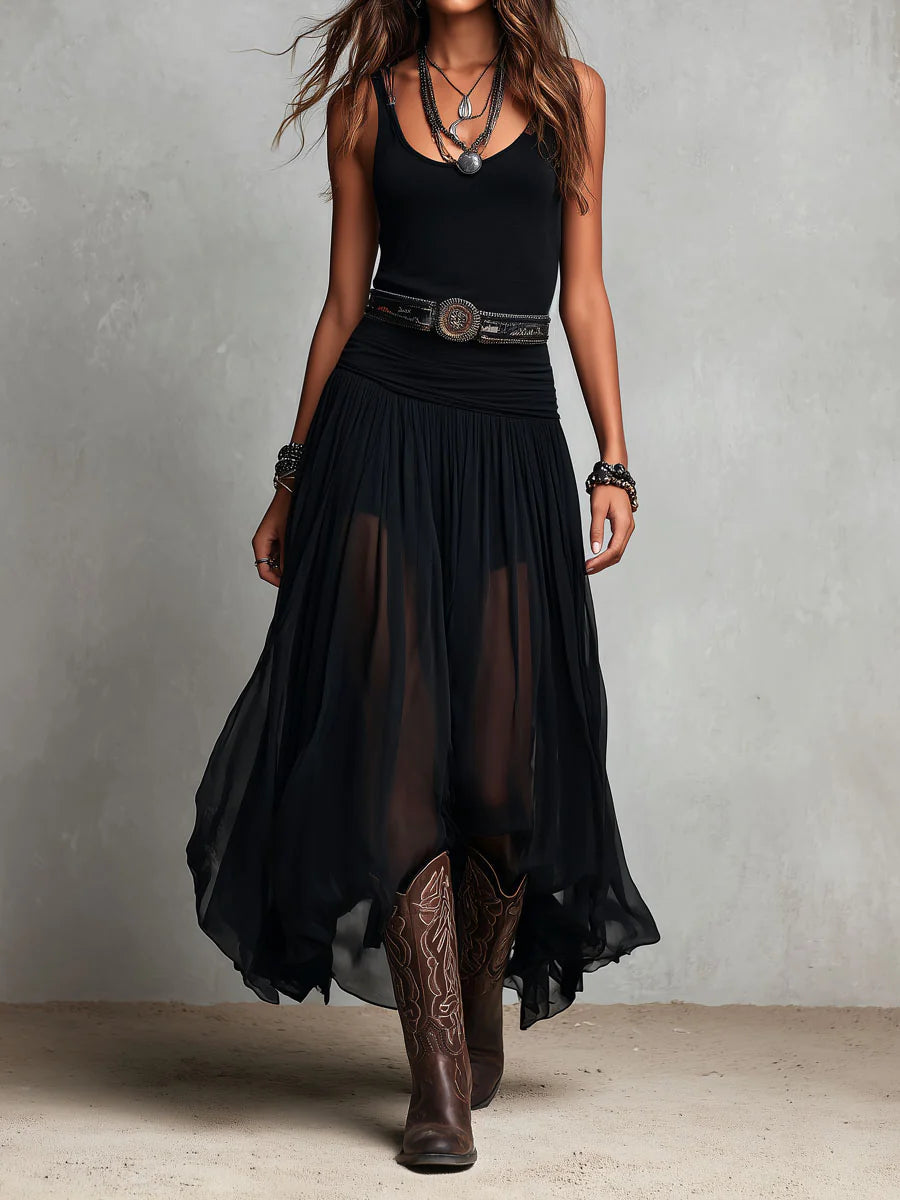 DIANA | TULLE-SKIRT MAXI DRESS