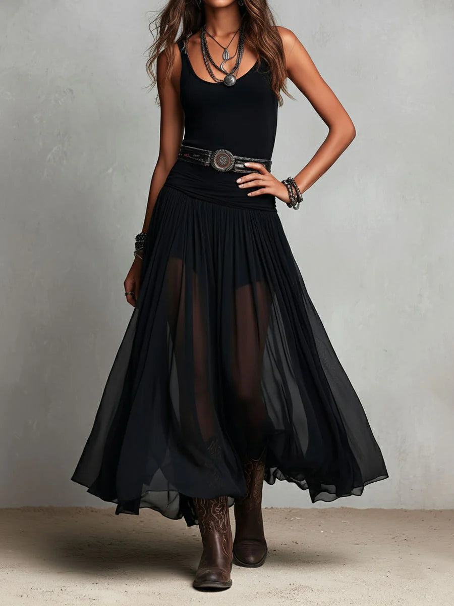 DIANA | TULLE-SKIRT MAXI DRESS