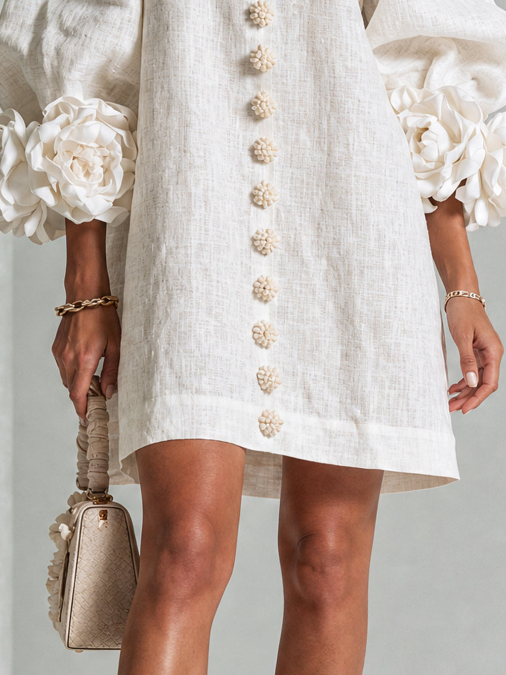 FLORENCE | FLORAL BUTTON-FRONT MINI DRESS