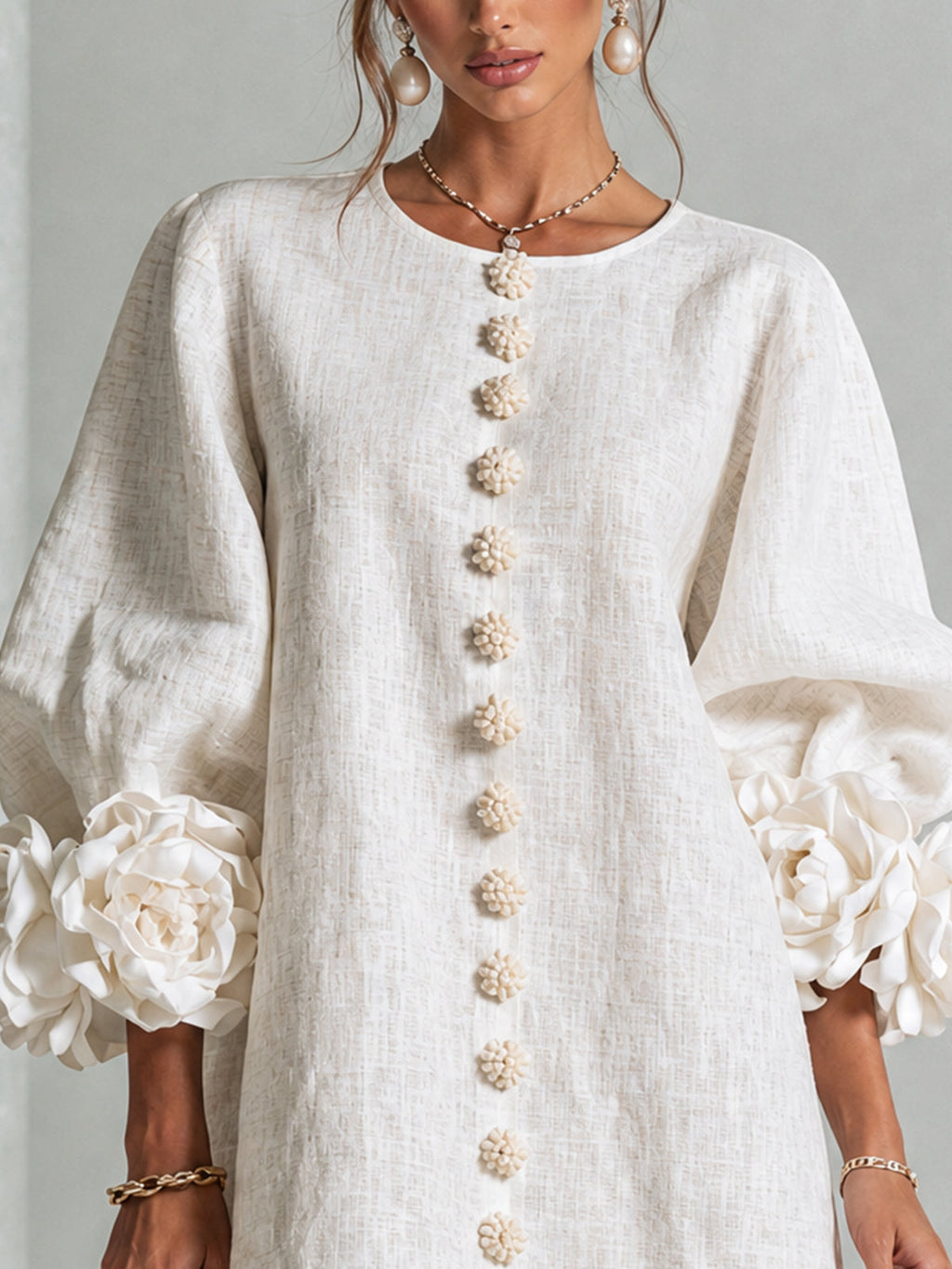 FLORENCE | FLORAL BUTTON-FRONT MINI DRESS