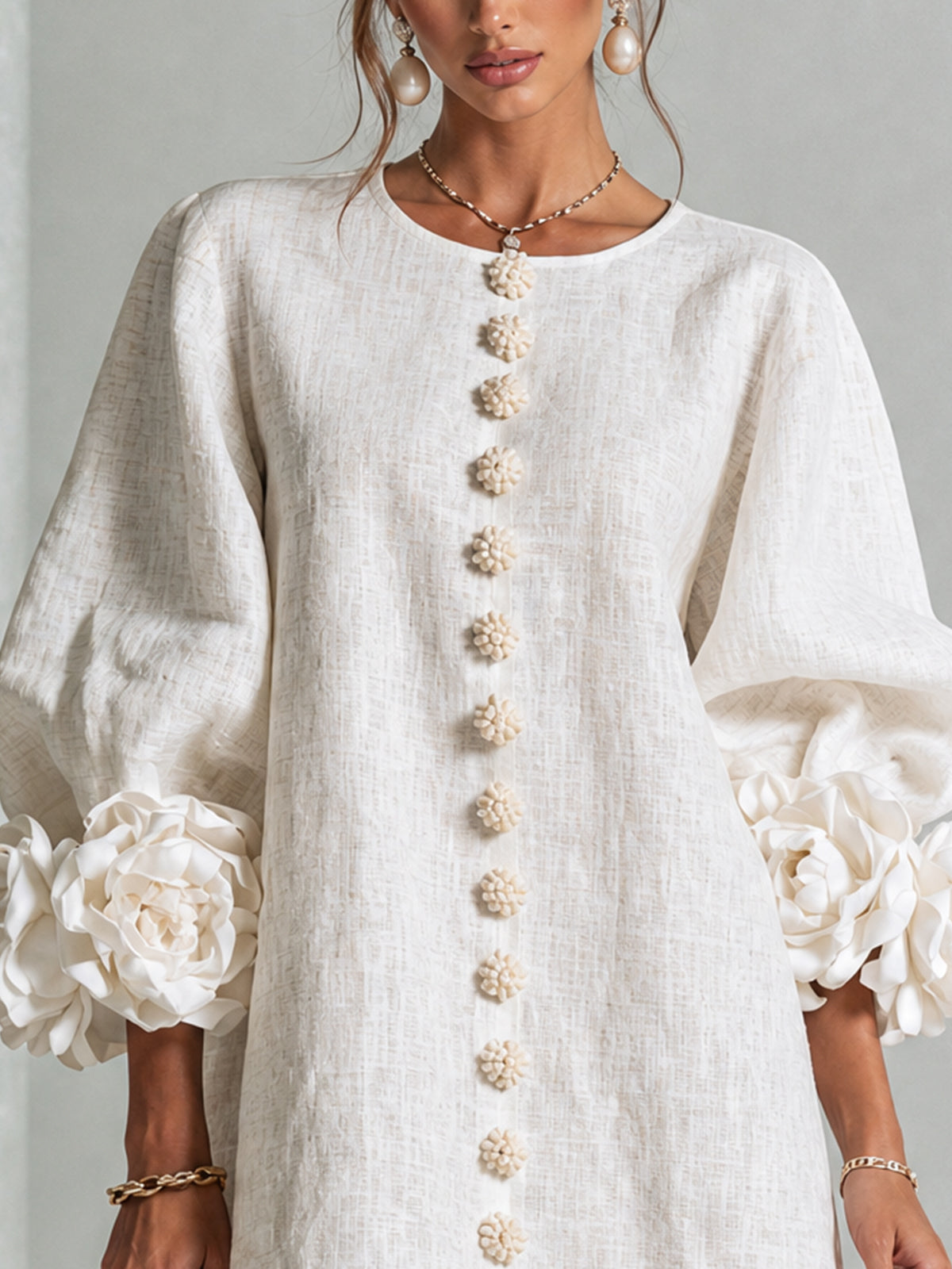 FLORENCE | FLORAL BUTTON-FRONT MINI DRESS