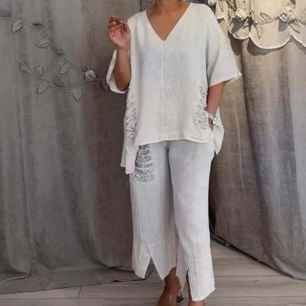 Lunessa - Women's 2-piece V-neck set