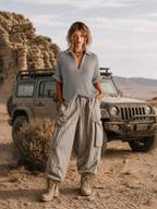 MEREDITH | DUSTY GREY MESH SWEATER