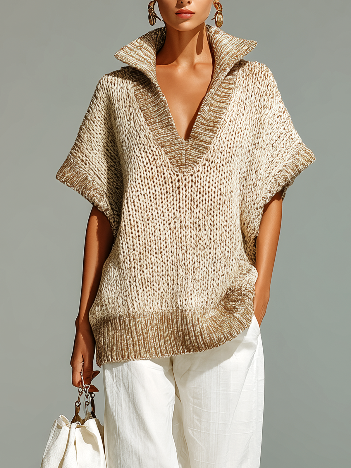 ZENOBIA | BEIGE COLOURBLOCK VEST