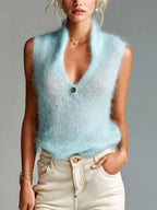 MINNA | LIGHT BLUE MOHAIR VEST