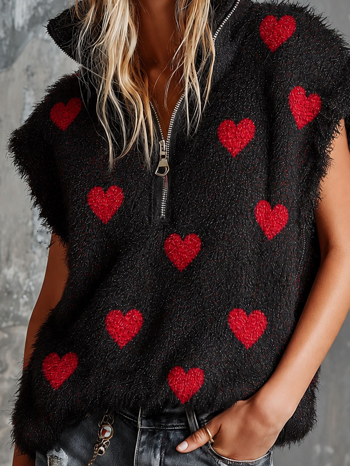 ALMA | HEART JACQUARD VEST