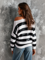 PRISCILLA | SEQUIN STRIPE SWEATER