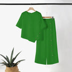 Amelina - Coordinated Set with Buttons for an Elegant and Casual Style