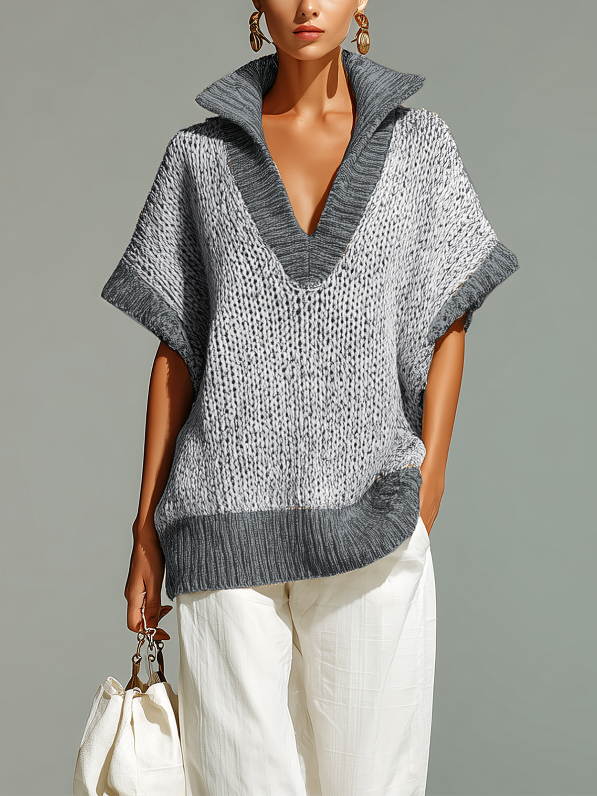 ZENOBIA | BEIGE COLOURBLOCK VEST