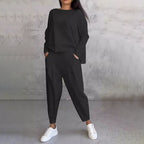 Ophélie - Long Sleeves with Round Neck &amp; Pants 2 Piece Set