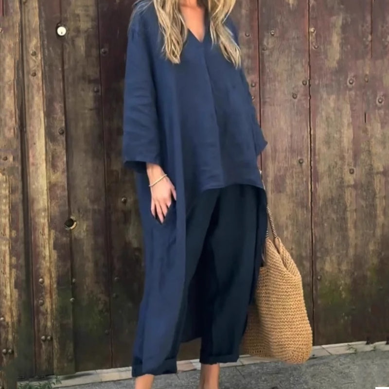 Perrine - 2-Piece Set with Pockets and V-Neck