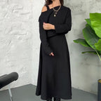 Kalissavine - Women's Two-Piece Knitted Set – Elegant Midi Dress &amp; Crop Top